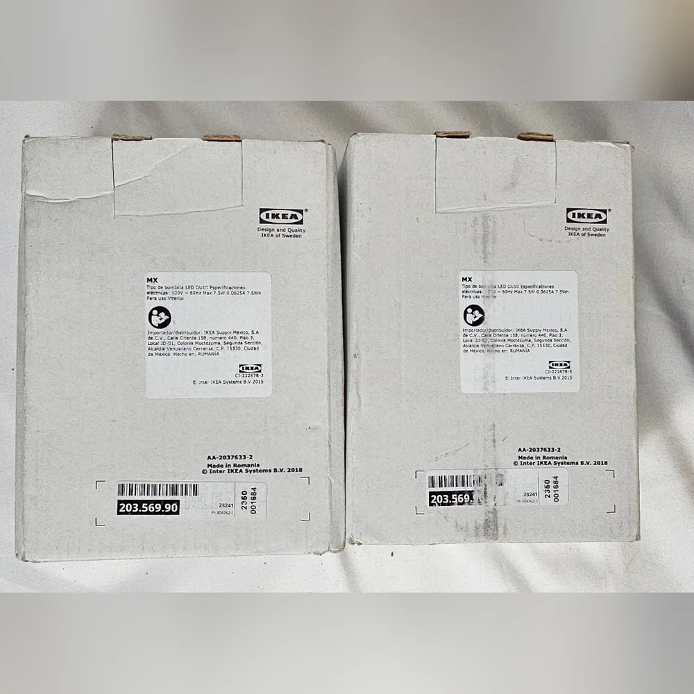 SET OF 2 - Ikea NYMANE Wall/reading lamp, white - NEW